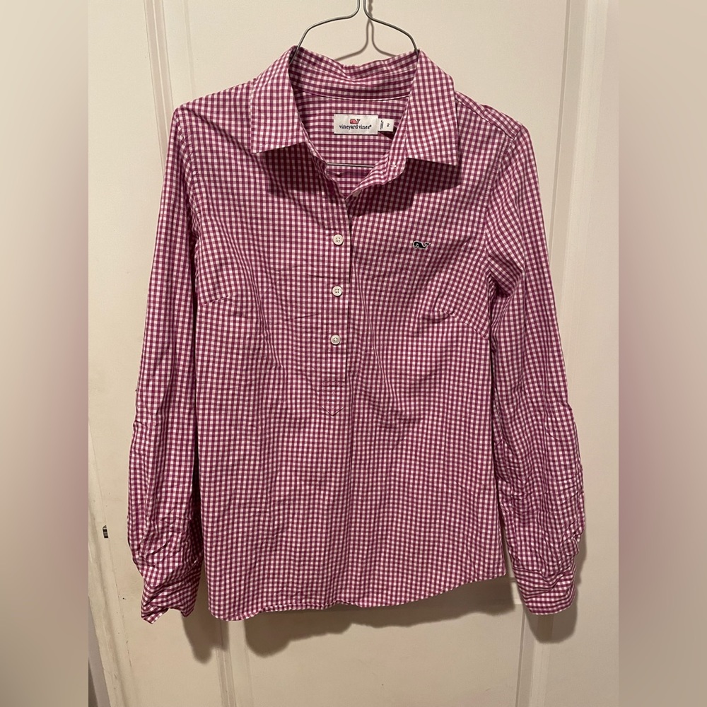Vineyard vine women half button up shirt 2